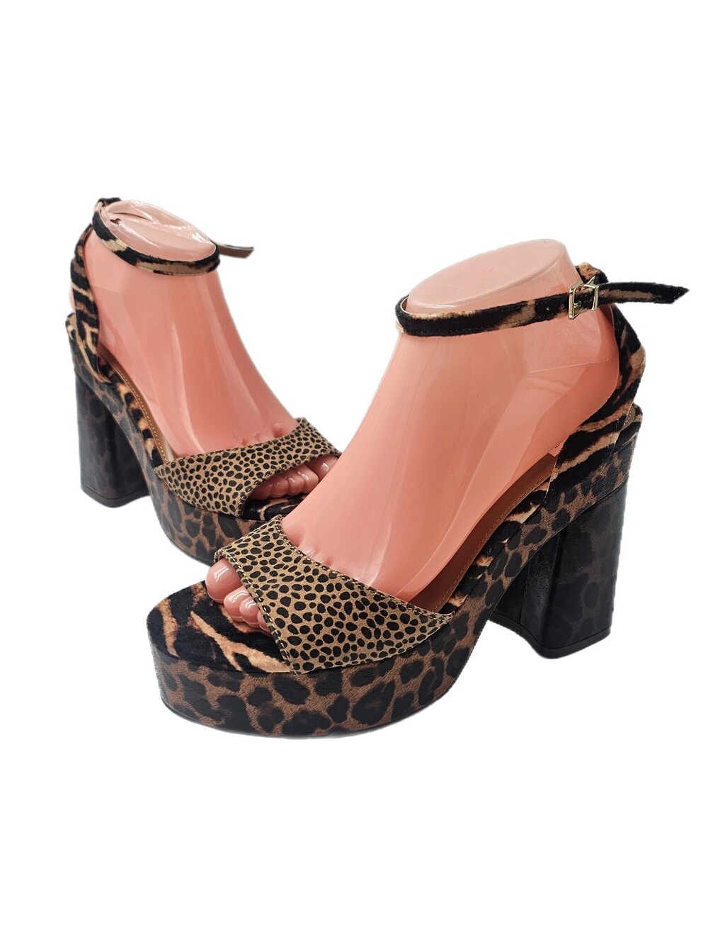 DV Dolce Vita Starlit Platform Sandals Leopard Mixed Print US 7.5 NWOB Nordstrom